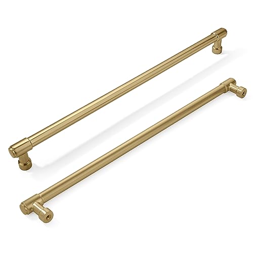 khtumeware Schrankgriffe, gebürstetes Messing, extra lang, goldfarben, 305 mm, Champagnerbronze, 2 Stück von khtumeware