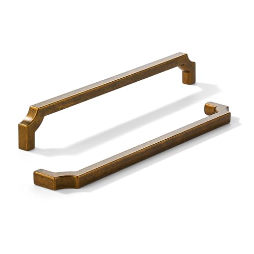 khtumeware Schrankgriffe aus antikem Messing, massive Zinklegierung, robuste Griffe für Küchen-/Badezimmerschränke, Schubladen und Schränke, 20,3 cm, 20,3 cm, 2 Stück khtumeware Schrankgriffe aus antikem Messing, massive Zinklegierung, robuste Griffe für Küchen-/Badezimmerschränke, Schubladen und Schränke, 20,3 cm, 20,3 cm, 2 Stück von khtumeware