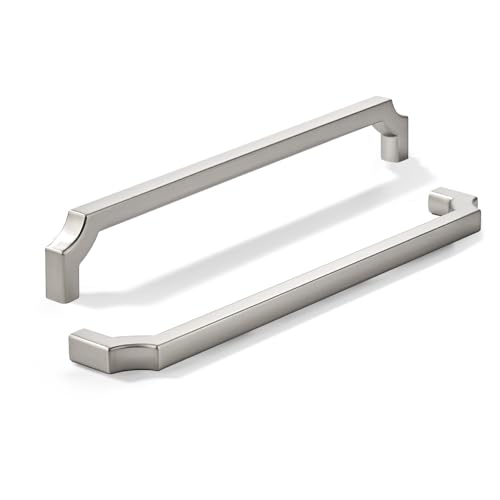 khtumeware Schrankgriffe aus gebürstetem Satin-Nickel, solide Zinklegierung, robuste Griffe für Küchen-/Badezimmerschränke, Schubladen und Schränke, 25,4 cm, 5 Stück von khtumeware