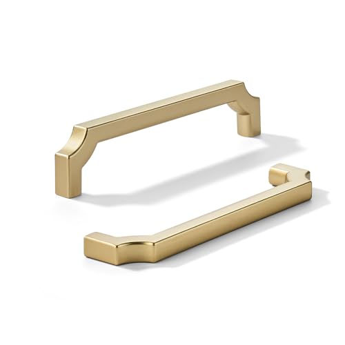 khtumeware Schrankgriffe aus massiver Zinklegierung, robuste Griffe für Küchen-/Badezimmerschränke, Schubladen und Schränke, 128 mm, gebürstetes Gold, 10 Stück khtumeware Schrankgriffe aus massiver Zinklegierung, robuste Griffe für Küchen-/Badezimmerschränke, Schubladen und Schränke, 128 mm, gebürstetes Gold, 10 Stück von khtumeware