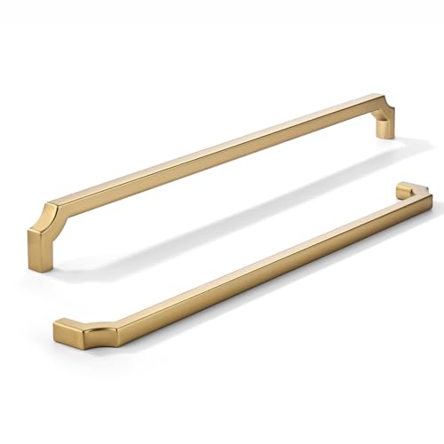 khtumeware Schrankgriffe aus satiniertem Messing, 305 mm, solide Zinklegierung, robuste Griffe für Küchen-/Badezimmerschränke, Schubladen und Schränke (30,5 cm Mitte zu Mitte), 5 Stück von khtumeware