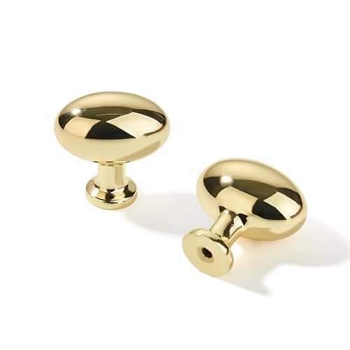 khtumeware Schrankknäufe aus poliertem Messing, oval, unlackiertes Messing, Schubladenknöpfe, Küchenschrank, Hardware, Zink-Knäufe für Kommoden, Schubladen, 6 Stück khtumeware Schrankknäufe aus poliertem Messing, oval, unlackiertes Messing, Schubladenknöpfe, Küchenschrank, Hardware, Zink-Knäufe für Kommoden, Schubladen, 6 Stück von khtumeware