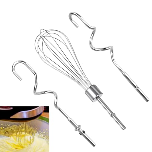 Mixer-Aufsätze aus Edelstahl – inklusive Schlägel, Knethaken & Schneebesen für KitchenAid & Handrührer – Ideales Küchenzubehör für müheloses Mischen, Mischen und Schneebesen – 3-teiliges Set Mixer-Aufsätze aus Edelstahl – inklusive Schlägel, Knethaken & Schneebesen für KitchenAid & Handrührer – Ideales Küchenzubehör für müheloses Mischen, Mischen und Schneebesen – 3-teiliges Set von kicder