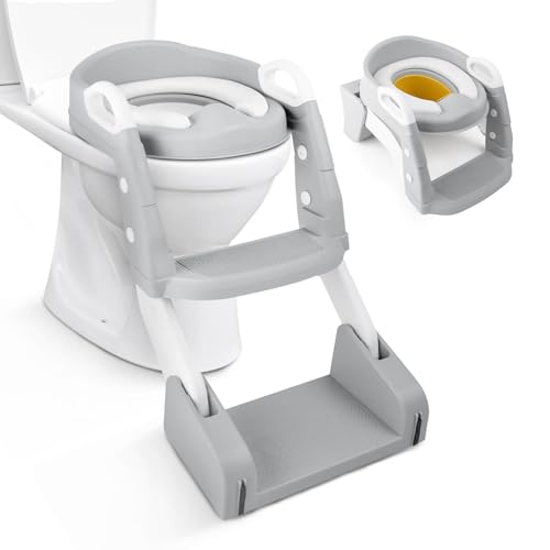 Kidoola 2 in 1 Kleinkind Töpfchen und Leiter - Weicher Sitz, rutschfest, Spritzschutz - Ideal für Töpfchentrainingsphasen - Tragbar, Leicht und Einfach zu Reinigen - Perfekt für Jungen und Mädchen Kidoola 2 in 1 Kleinkind Töpfchen und Leiter - Weicher Sitz, rutschfest, Spritzschutz - Ideal für Töpfchentrainingsphasen - Tragbar, Leicht und Einfach zu Reinigen - Perfekt für Jungen und Mädchen von kidoola