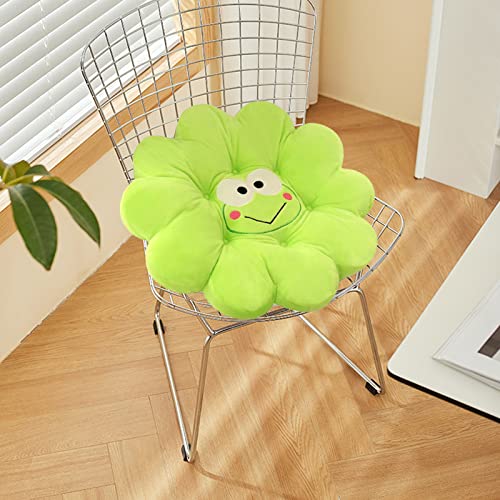 EQLEF Frosch Kissen Blumenform Nette Kissen, Baumwolle Blumen Frosch Sitzkissen Blume Kissen Dekor Auto Kissen Bodenkissen für Home Office und Kinderschule von EQLEF