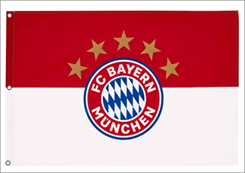 FC Bayern Hiss Fahne Originalware Flagge 180 x 120 cm Motiv Logo mit 3 Ösen von FC Bayern München