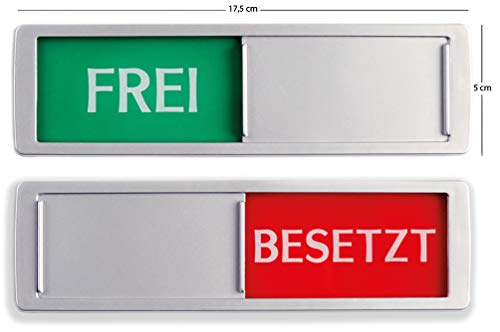 Promessa-Design Frei - Besetztschild XL - Mit Schieber - Freibesetzte Schiebeschilder - Klebeschild - 17,5 x 5 x 0,7 cm - Montage: 3M Klebefläche - Schilder mit Schiebefunktion. von kidsnado