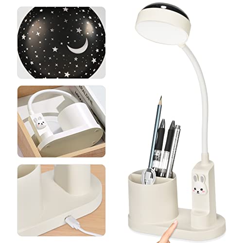 kieyeeno Schreibtischlampe Kinder, 3 in-1 Kinder Schreibtischlampe mit Stifthalter und Sternprojektion, Wiederaufladbare Nachttischlampe, Dimmbare LED Leselampe für Kinder, Einstellbar in Drei Farben kieyeeno Schreibtischlampe Kinder, 3 in-1 Kinder Schreibtischlampe mit Stifthalter und Sternprojektion, Wiederaufladbare Nachttischlampe, Dimmbare LED Leselampe für Kinder, Einstellbar in Drei Farben von kieyeeno