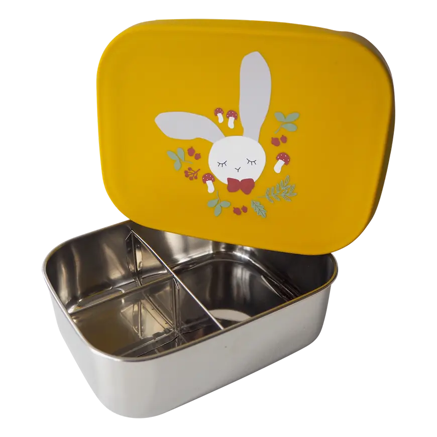 B-Ware Kikadu Brotdose Lunchbox Hase Gelb Kinderbox Brotbox von kikadu