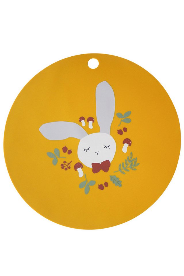 Platzset, Silikon Platzset Hase Mustard, kikadu, (1-St), aus BPA-freiem Silikon - 38 cm von kikadu