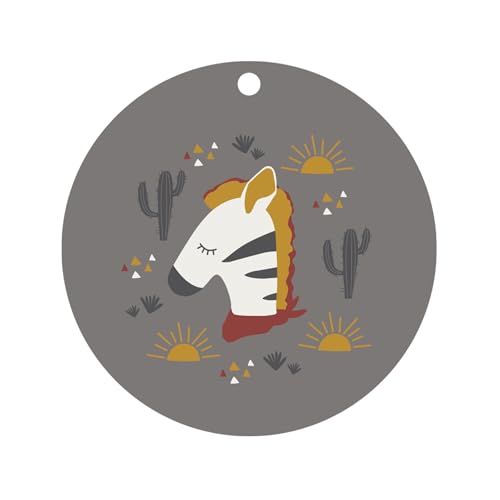 kikadu Silikon Platzset Zebra Grau - Kindergeschirr, BPA-frei, mit niedlichen Aufdrucken, Durchmesser 38cm von kikadu