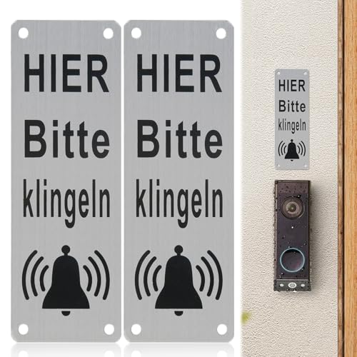 Klingelschild Hier Bitte Klingeln, 2 Stück Klingelschild Selbstklebend 15x5cm Ring Klingelschild Warten Schild Aluminiumoberfläche Türklingel Schild Klingelschild Hier Bitte Klingeln, 2 Stück Klingelschild Selbstklebend 15x5cm Ring Klingelschild Warten Schild Aluminiumoberfläche Türklingel Schild von kiki fancy