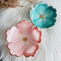 Blumen Schmuckschale Ablage Ringschale Dekoration Resin Epoxidharz von kikimastrovasili