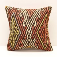 Handgefertigter Kelim-Kissenbezug 12x12 Boho Home Decor von kilimci24