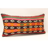 Kilim Lendenkissenbezug Art Déco Wollkissen | 30 X 60 cm von kilimci24