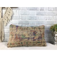 Deko Teppich Kissen, Kissenbezug, Boho Dekokissen, Teppichkissen, 12 X 20 Bodenkissen, Handgewebt Bettkissen, 1807 von kilimpillowkingdom