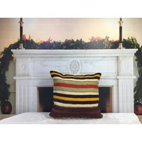 Gestreiftes Kissen, 16 X Kelim Handgefertigtes Outdoor Wohnkultur Boho Sofakissen, 4285 von kilimpillowkingdom
