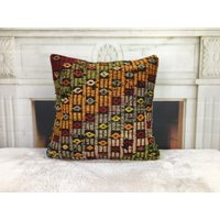 Handgemachtes Kelim Kissen, 16 X Boho Geschenk Outdoor 4377 von kilimpillowkingdom