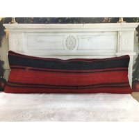 Handgemachtes Kissen, Kelim Kissenbezug, Boho Außenkissen, 12 X 36 Bodenkissen, Couchkissen, Sofakissen, 2183 von kilimpillowkingdom