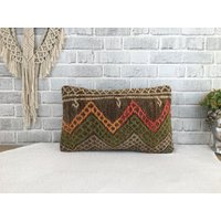 Handgemachtes Kissen, Sofakissen, 12 X 20'' Kelim Antikes Boho Dekokissen, 1688 von kilimpillowkingdom