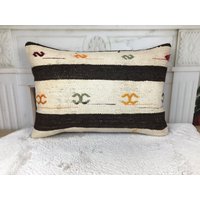 Kelim Couchkissen, Vintage Kissenbezug, 16x24 Zoll Kissen, Wohndeko Handgemachtes Weißes Banklumbar Boho Dekor, 2632 von kilimpillowkingdom