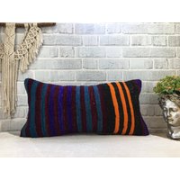 Kelim Kissen, Sofa Kilim Pilow, Handgewebt Dekokissen, 12 X 24 Wurfkissen, Bankkissen, Wohnkissen, 1754 von kilimpillowkingdom