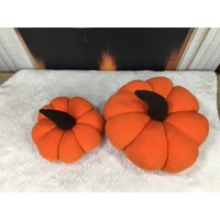 Oranges Kürbis Kissen, Fleece Dekokissen, Boho Couch Deko, Handgemachtes Halloween Geschenk von kilimpillowkingdom