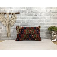 Sitzkissen, Dekokissen, Kelimkissen, Boho Kissen, 12x20 Bodenkissen, Gewebtes Bettkissen, 1586 von kilimpillowkingdom