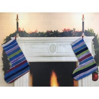 Weihnachtssocken, Türkenteppichsocke, Wandbehangsocke, Handgemachte Dekosocke von kilimpillowkingdom