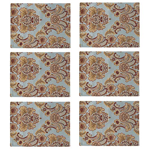 kilofly 6 elegante Tischsets aus Brokat mit floralem Muster (30 x 39,9 cm). von kilofly