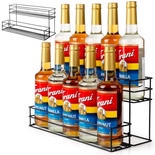 kimilus Kaffeesirup-Organizer für 10 Flaschen, 2 Etagen, Kaffeesirup, Ständer, Regal für Kaffeebar, Küche, kleines Weinregal für Bar, Familienaufbewahrung für Sirup, Weindressing kimilus Kaffeesirup-Organizer für 10 Flaschen, 2 Etagen, Kaffeesirup, Ständer, Regal für Kaffeebar, Küche, kleines Weinregal für Bar, Familienaufbewahrung für Sirup, Weindressing von kimilus