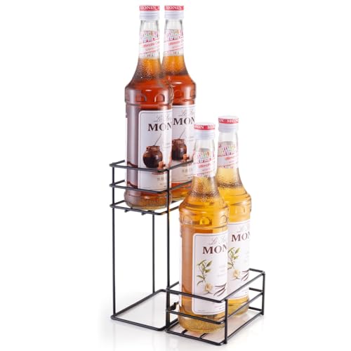 kimilus Kaffeesirup-Organizer für 4 Flaschen, Kaffeesirup, Regal für Kaffee, Bar, Küche, kleines Weinregal für Bar, Familienaufbewahrung für Sirup, Weindressing kimilus Kaffeesirup-Organizer für 4 Flaschen, Kaffeesirup, Regal für Kaffee, Bar, Küche, kleines Weinregal für Bar, Familienaufbewahrung für Sirup, Weindressing von kimilus
