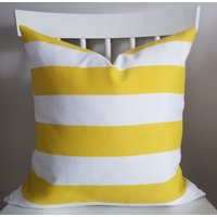 Gelbe Markise Streifen - Indoor Outdoor Dekorative Kissen Kissenbezüge Akzent Werfen von kimoleydecor