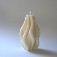 3D Gewellte Streifensäulen-Kerze Aus 100% Natürlichem Rapswachs von kimsinutishop
