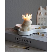 Rentier Kerze | Weihnachtskerze Aus 100% Rapswachs von kimsinutishop