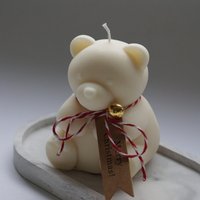 Teddy Kerze Aus 100% Natürlichem Rapswachs von kimsinutishop