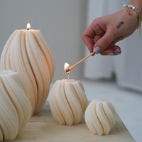 Wellen Kerzen | Swirl Candle Set Oder Einzeln Handgemacht Aus 100% Natürlichem Rapswachs Wellen Kerzen | Swirl Candle Set Oder Einzeln Handgemacht Aus 100% Natürlichem Rapswachs von kimsinutishop