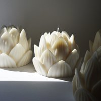 xxl Lotusblumen Kerze | Big Lotus Flower Candle 100% Rapswachs von kimsinutishop