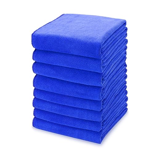 kimteny Küchentücher, 33 x 71 cm, 400 g/m², Premium-Geschirrtücher, super saugfähige Korallensamt-Mikrofaser-Reinigungstücher, schnell trocknende Lappen zum Geschirrspülen (8 Stück, blau) von kimteny