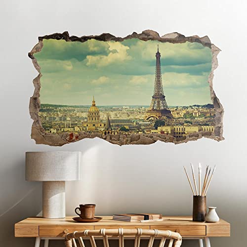 3DC0002-1 Wandtattoo - Einrichtungsideen - Paris 3D - Maße 60 x 40 cm - Wanddekoration, Wandaufkleber, Tapeten von kina