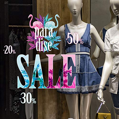 kina UVSD00226-EN Transparent Window Sticker Removable Repositionable Aufkleber Fensterbilder for Window Glass Windows Shops Sommer Sale Discounts Occasions 1 Sheet 100 x 30 cm kina UVSD00226-EN Transparent Window Sticker Removable Repositionable Aufkleber Fensterbilder for Window Glass Windows Shops Sommer Sale Discounts Occasions 1 Sheet 100 x 30 cm von kina