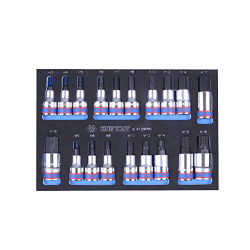 KING TONY 9-4129PRV Bit-Steckschlüsselsatz für EVA-Trolley, 1/2 Zoll Antrieb, 19-teilig KING TONY 9-4129PRV Bit-Steckschlüsselsatz für EVA-Trolley, 1/2 Zoll Antrieb, 19-teilig von king tony