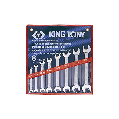 KING TONY Estuche de 8 llaves fijas métricas 6x7-20x22 von king tony