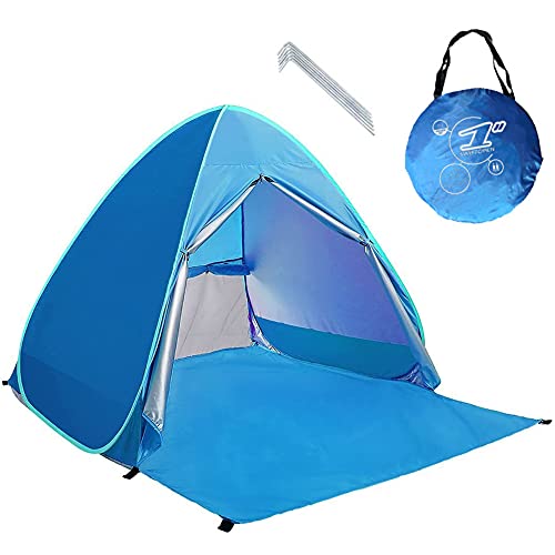Portable mit Reißverschluss Tür Pop Up Beach Zelt Outdoor Anti UV-Strand Zelt Sonne Shelter, automatische Instant Familie Cabana für Camping Strand Angeln Garten von kingkindsun