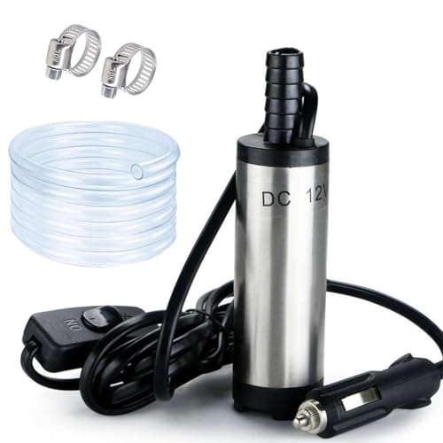 kingkindsun 12v wasserpumpe, tauchpumpe 12v,wasserpumpe 12v Mini-Pumpe Wasserpumpe mit Filter Mesh und 3 Meter Schlauch für Fahrzeug Camper, LKW, Wohnwagen Wohnmobil, Marine Boot (12v plug-3M) von kingkindsun