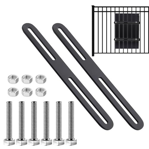 Kingsea 2 Pack Mounting Set for Fence Mailbox,2.4 × 28 cm Stainless Steel Fence Mounting Set for Door and Fence,Black von kingsea