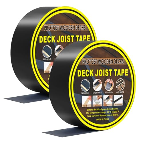Kingsea 2er-Pack 50 x 50 wasserdichtes Deck Joist Tape, Deck Joist Butyl Tape, Joist Tape für Decking, Decking Beam Tape, selbsthaftendes Flashing Joist Tape für Joists Beams Wood Deck Kingsea 2er-Pack 50 x 50 wasserdichtes Deck Joist Tape, Deck Joist Butyl Tape, Joist Tape für Decking, Decking Beam Tape, selbsthaftendes Flashing Joist Tape für Joists Beams Wood Deck von kingsea