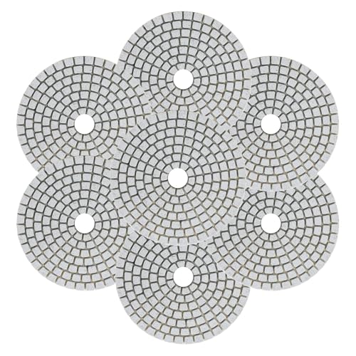 Kingsea 7 Stück 150 mm 6 Zoll Diamant Polierpads Körnung 50–3000 Nass/Trocken Polierpad Set für Granit Stein Beton Marmor Bodenschleifer Oder Polierer von kingsea