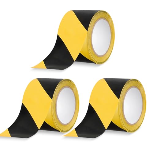 kingsea 3 Bodenmarkierungsband,33m×100mm Markierungsband,Selbstklebendes Warnband für Bodenbeläge,Hindernismarkierungen,Abdichtungen von kingsea