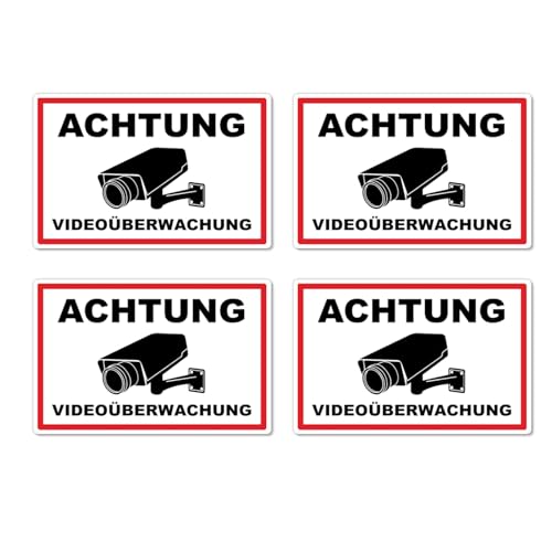 kingsea 4 Stück Achtung Videoüberwachung Schild, Reflektierend Kamera überwachung Schild, Selbstklebend Kamera Schild Wasserfest Aluminium VideoüBerwachung Schild 20x15cm kingsea 4 Stück Achtung Videoüberwachung Schild, Reflektierend Kamera überwachung Schild, Selbstklebend Kamera Schild Wasserfest Aluminium VideoüBerwachung Schild 20x15cm von kingsea